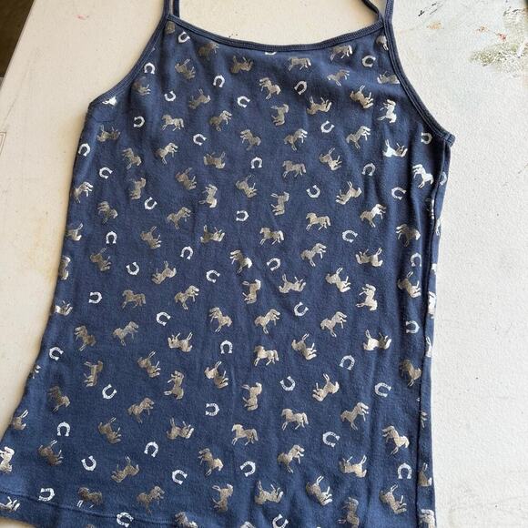 Limited Too, girls size 14, cami Blue with silver horses and horseshoes. - Picture 3 of 5